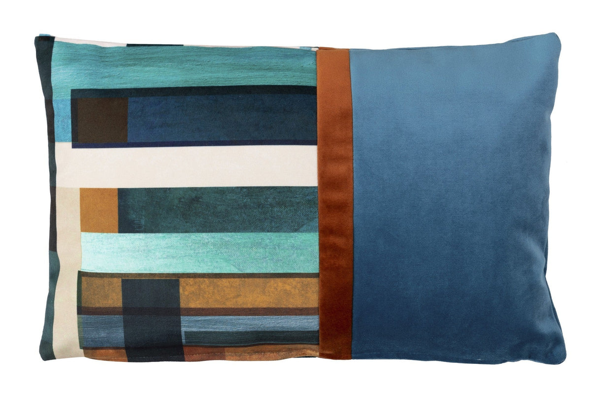 Cojín Velvet Terciopelo Azul y Celeste - #pino_y_jacaranda#