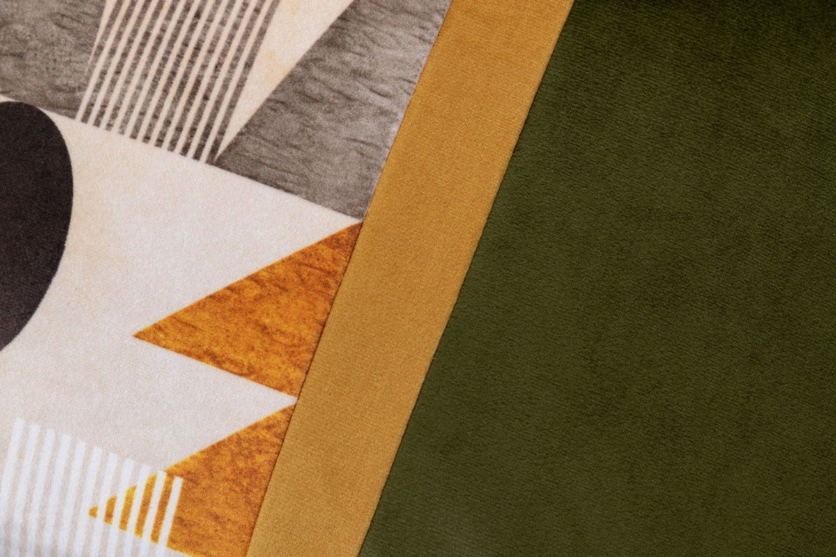 Cojín Velvet Terciopelo Geométrico Verde Mostaza - #pino_y_jacaranda#