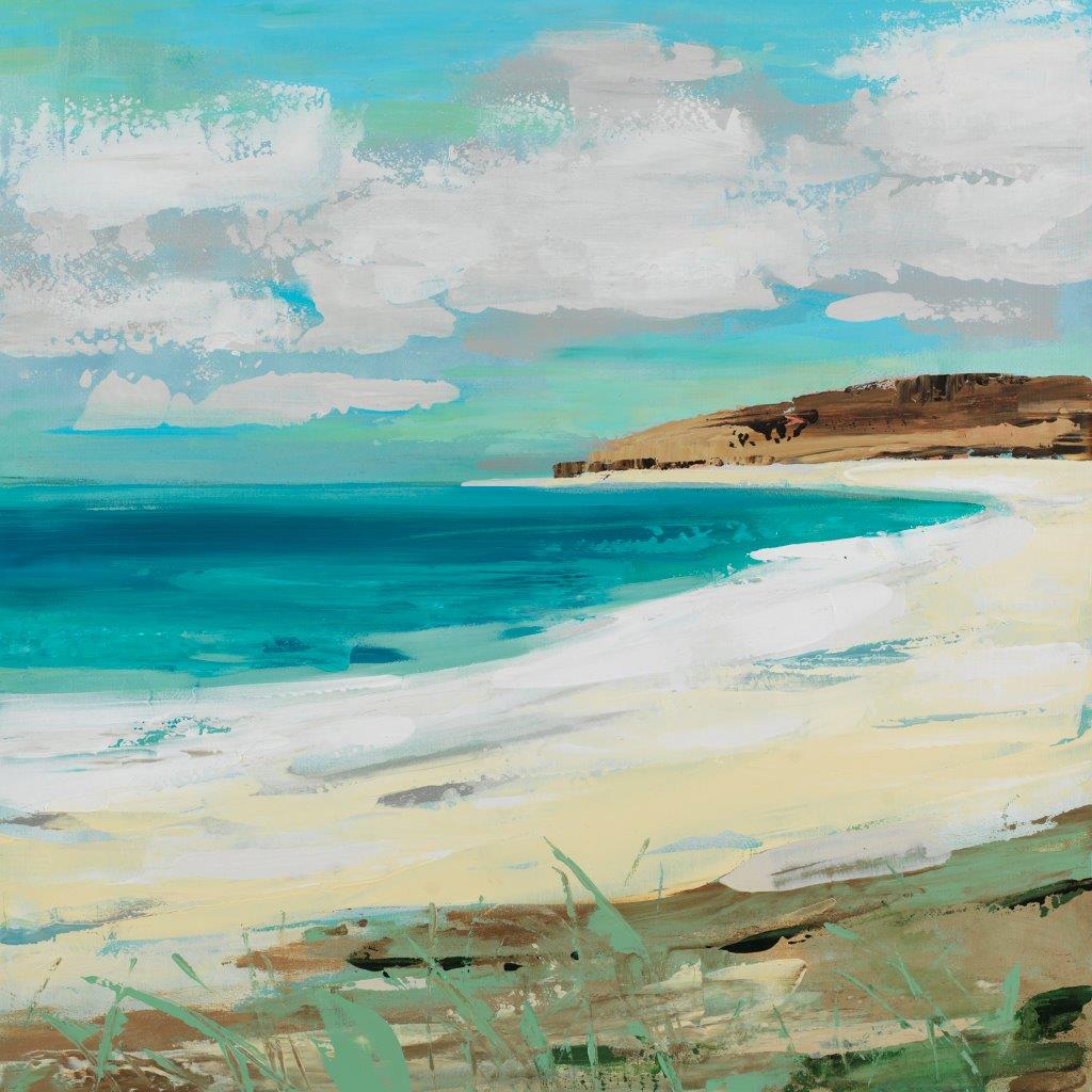 Cuadro Paisaje Playa y Roca II - #pino_y_jacaranda#