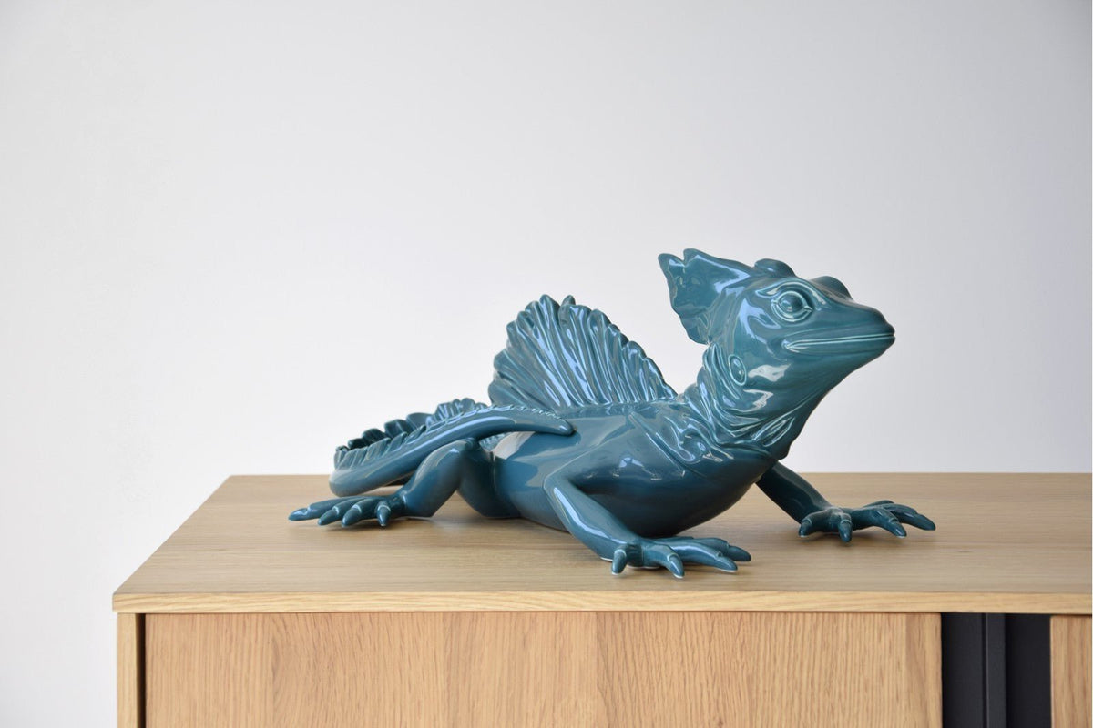 Escultura de Lagarto Aarón - #pino_y_jacaranda#
