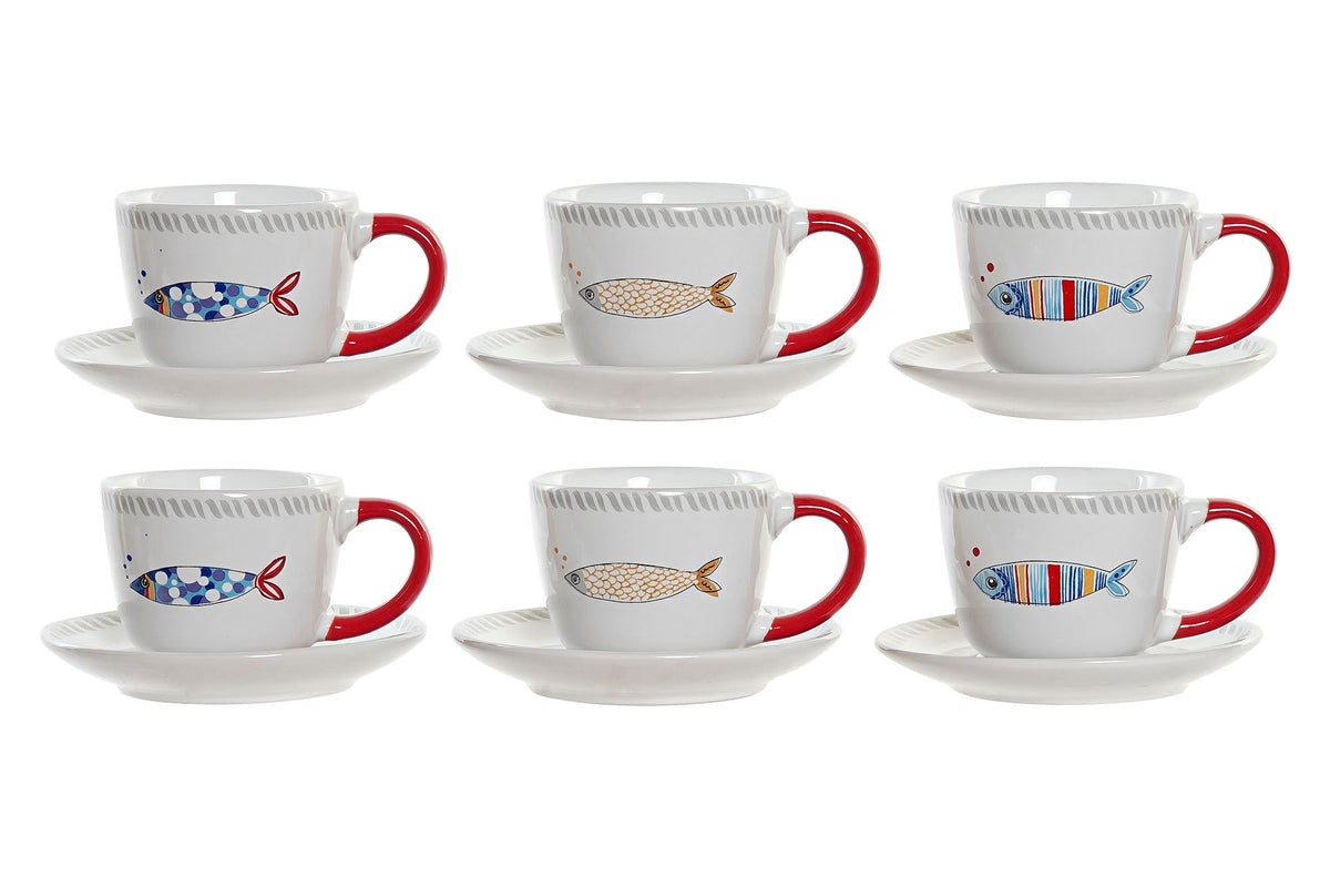 Juego de 6 Tazas de Café Peces - #pino_y_jacaranda#
