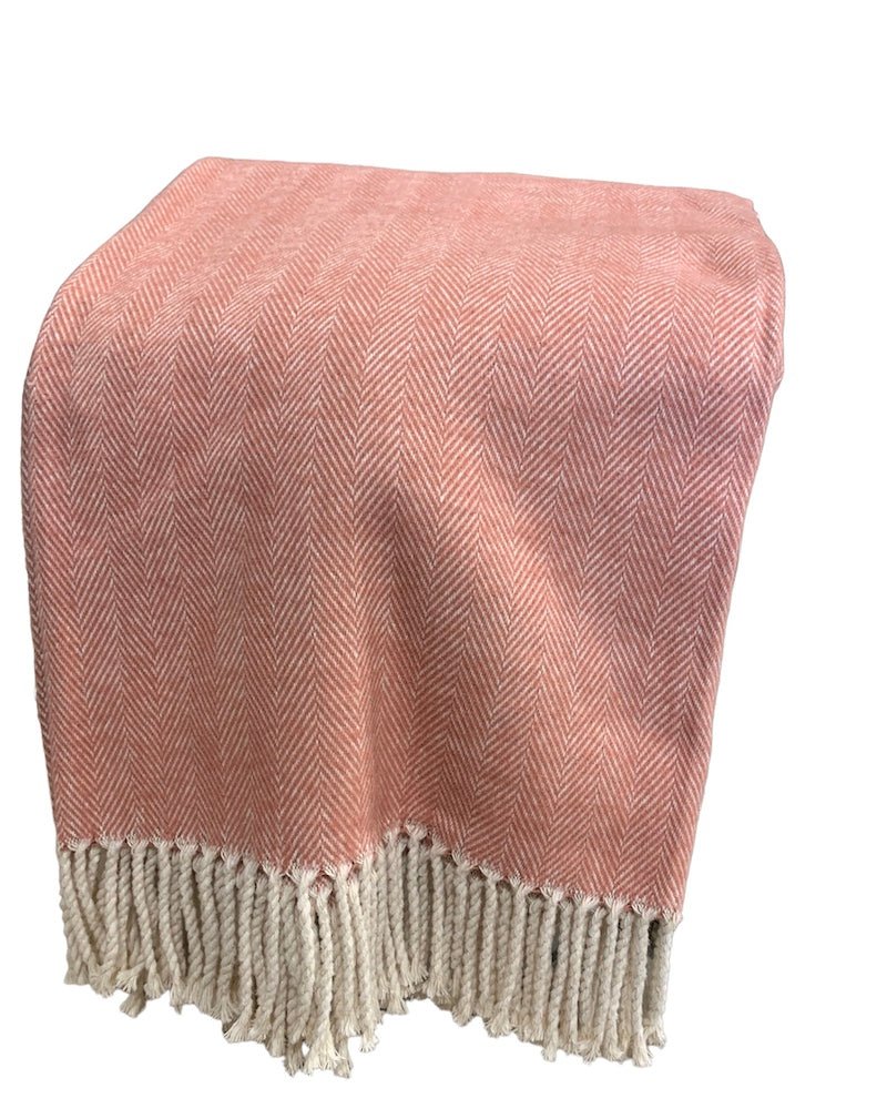 Manta de Algodón Chevron Coral - #pino_y_jacaranda#