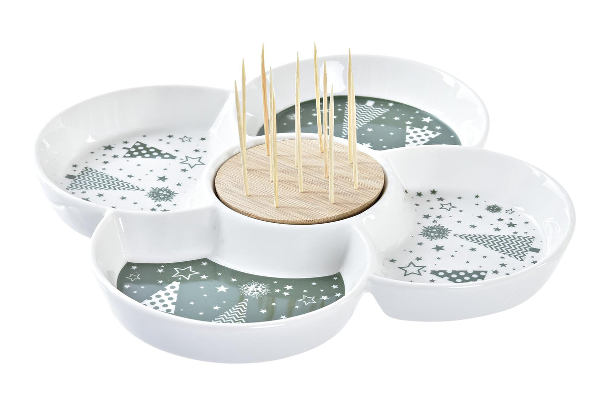 Plato de Aperitivo Árbol y Estrellas - #pino_y_jacaranda#