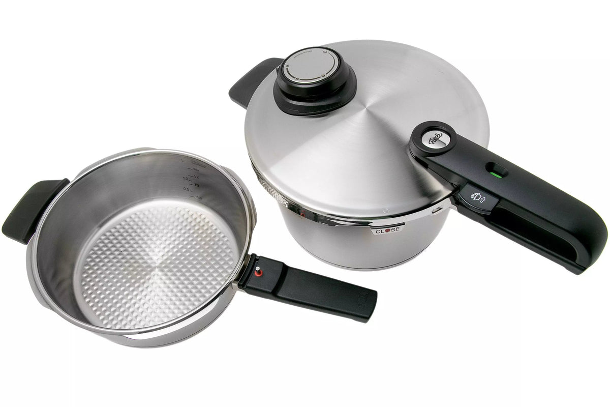Set de Ollas a Presión Fissler Vitavit® Premium 4,5L + 2,5L, Cestillo + Trípode - #pino_y_jacaranda#