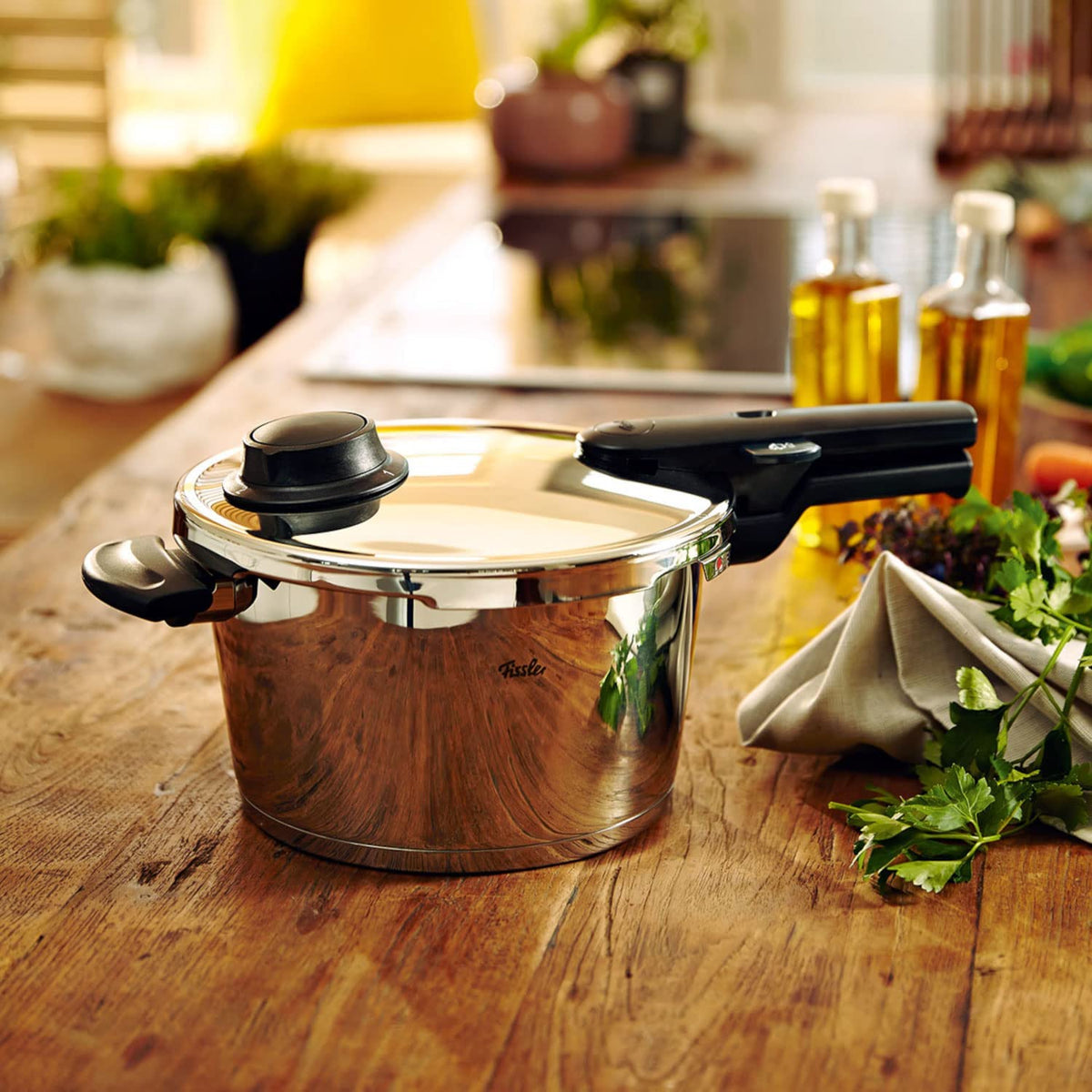 Set de Ollas a Presión Fissler Vitavit® Premium 4,5L + 2,5L, Cestillo + Trípode - #pino_y_jacaranda#