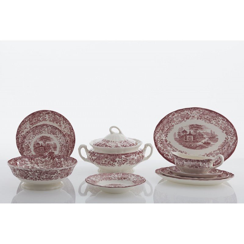 Vajilla La Cartuja de Sevilla Colección 202 Rosa 56 Piezas - #pino_y_jacaranda#