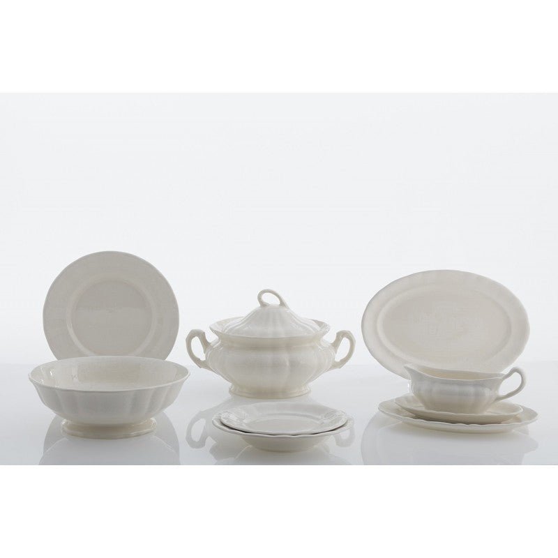 Vajilla La Cartuja de Sevilla Colección Aurora Blanca 42 Piezas - #pino_y_jacaranda#