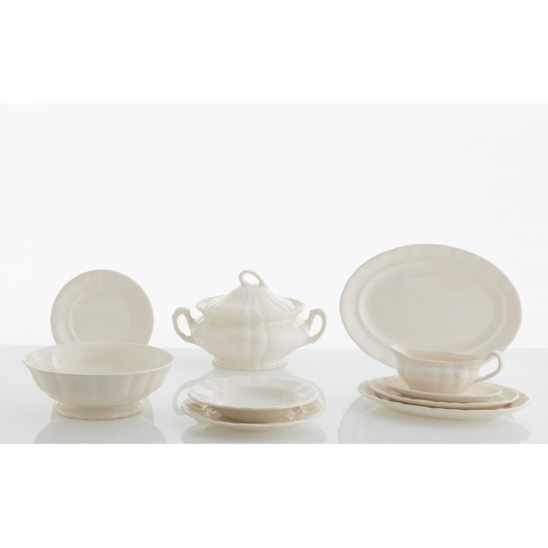 Vajilla La Cartuja de Sevilla Colección Aurora Blanca 56 Piezas - #pino_y_jacaranda#