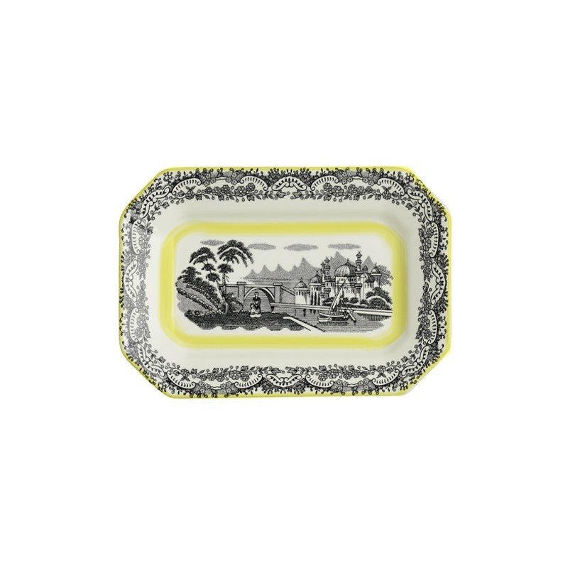 Vajilla La Cartuja de Sevilla Colección Negro Vistas Yellow by Aaron Stewart 42 Piezas - #pino_y_jacaranda#