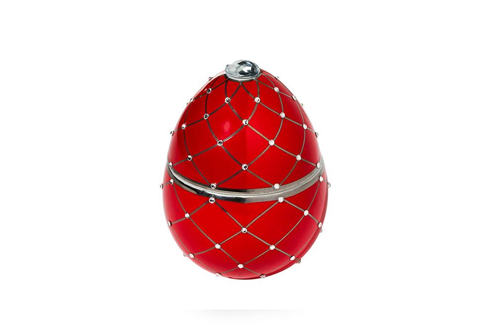 Vela Ladenac Huevo Cerámica Rojo y Plata - #pino_y_jacaranda#