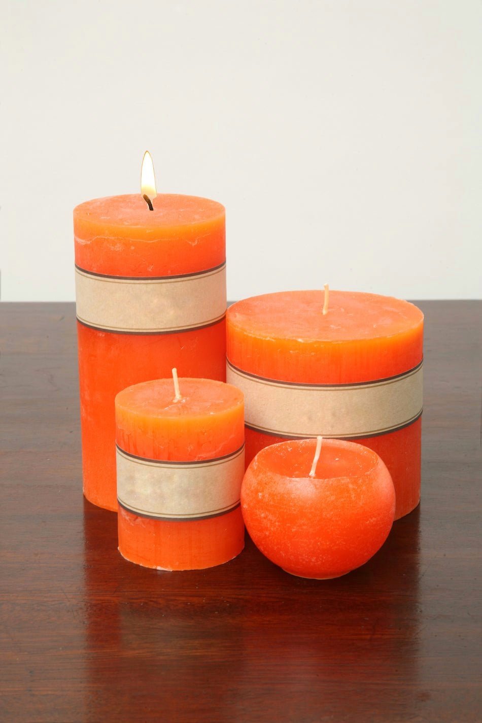 Vela Rústica Naranja - #pino_y_jacaranda#