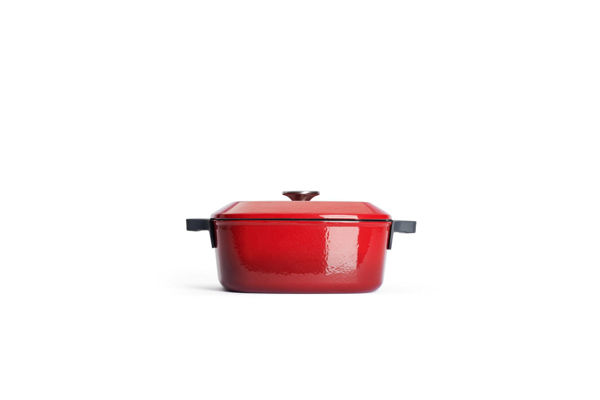 Cacerola cuadrada de hierro fundido Woll Iron 24 x 24 cm rojo chili