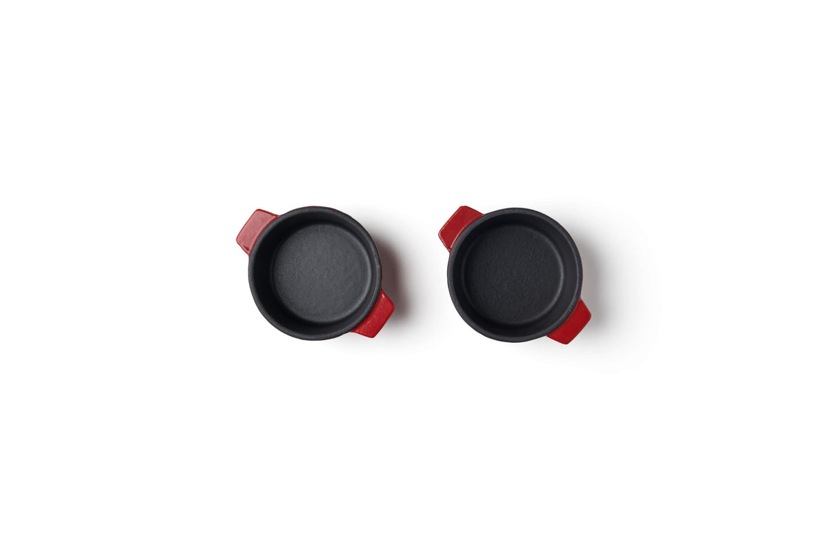 Set de 2 minicacerolas de hierro fundido Woll Iron 10 cm rojo chili