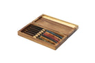 Caja de madera con 6 cuchillos Utset de madera estabilizada