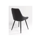 Silla tapizada gris y metal negro Ansouis