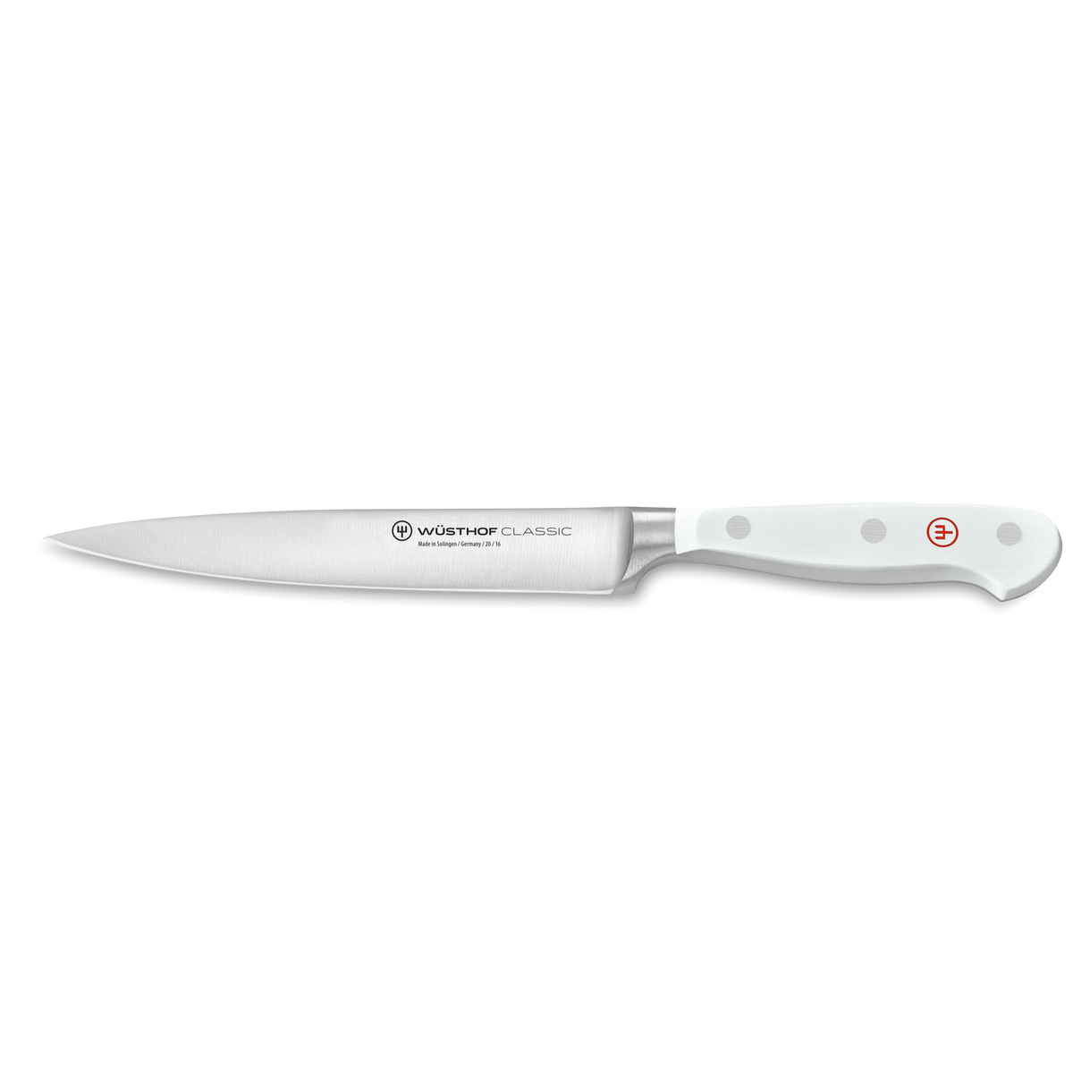 Bloque de 6 piezas Wüsthof Classic White con cuchillo de pan