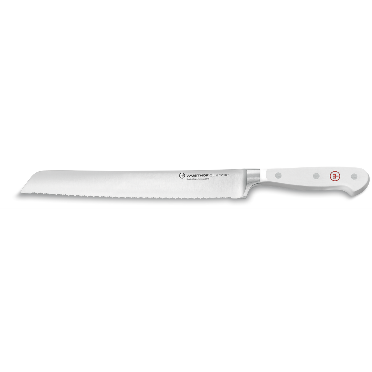 Bloque de 6 piezas Wüsthof Classic White con cuchillo de pan