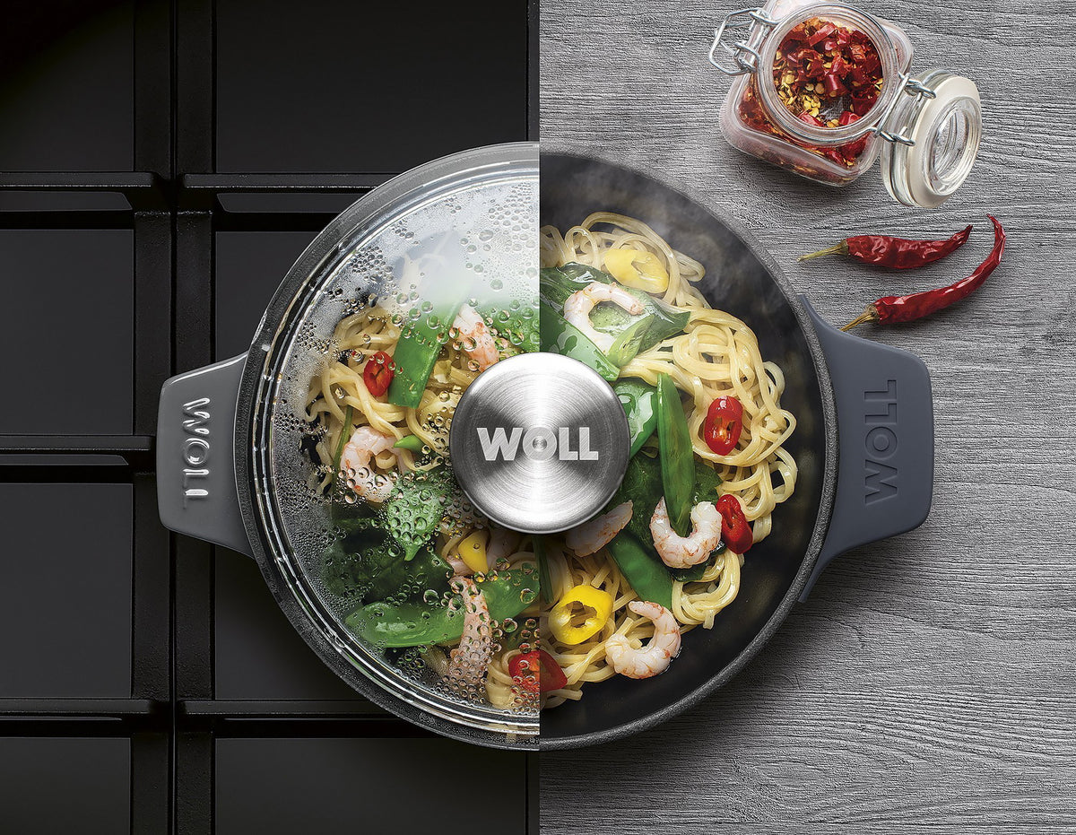 Sartén de servir Woll Iron con tapa de cristal 20 cm