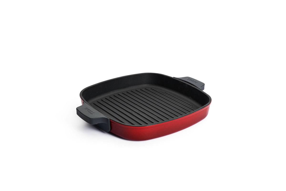 Sartén grill de hierro fundido Woll Iron 28 x 28 cm rojo chili