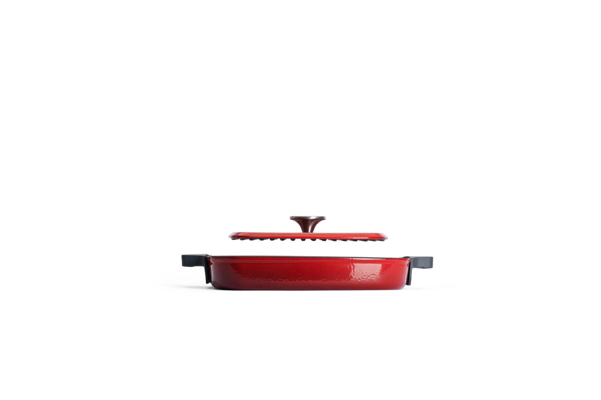 Sartén grill de hierro fundido Woll Iron 28 x 28 cm rojo chili