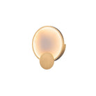 Aplique LED redondo de mármol y metal dorado Bagnara