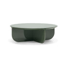 Mesa de centro redonda verde oliva alto brillo Lumbarda