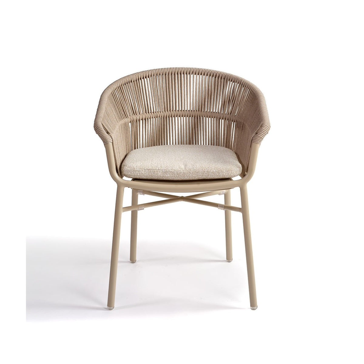 Sillón de comedor de exterior de cuerda arena Għargħur