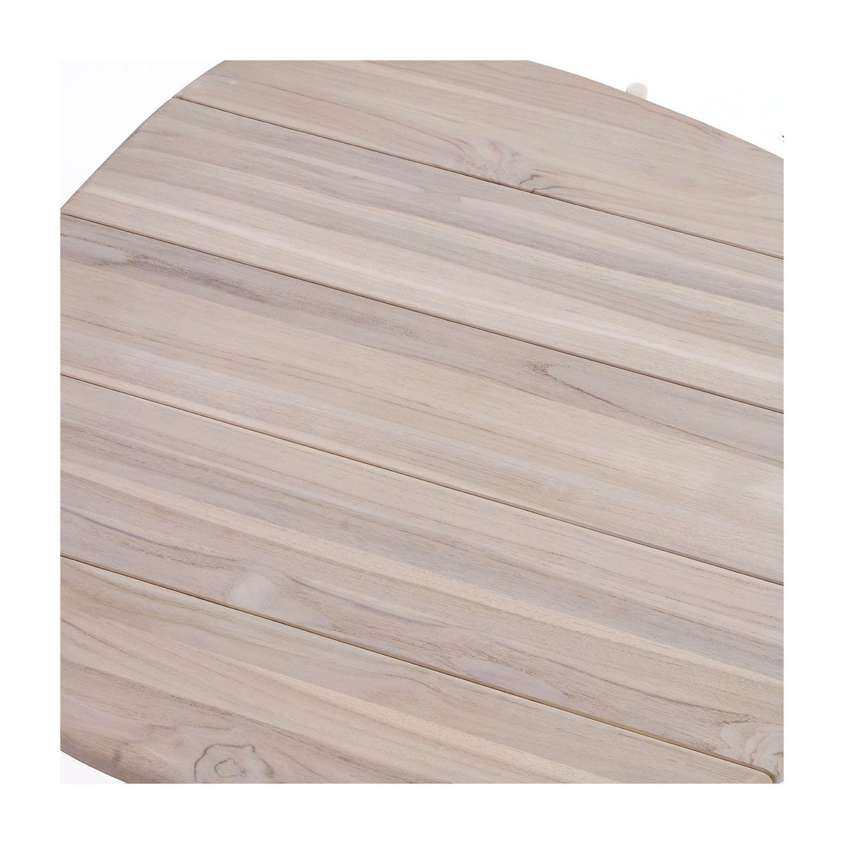 Mesa de centro de teca y aluminio blanco Aigües Blanques
