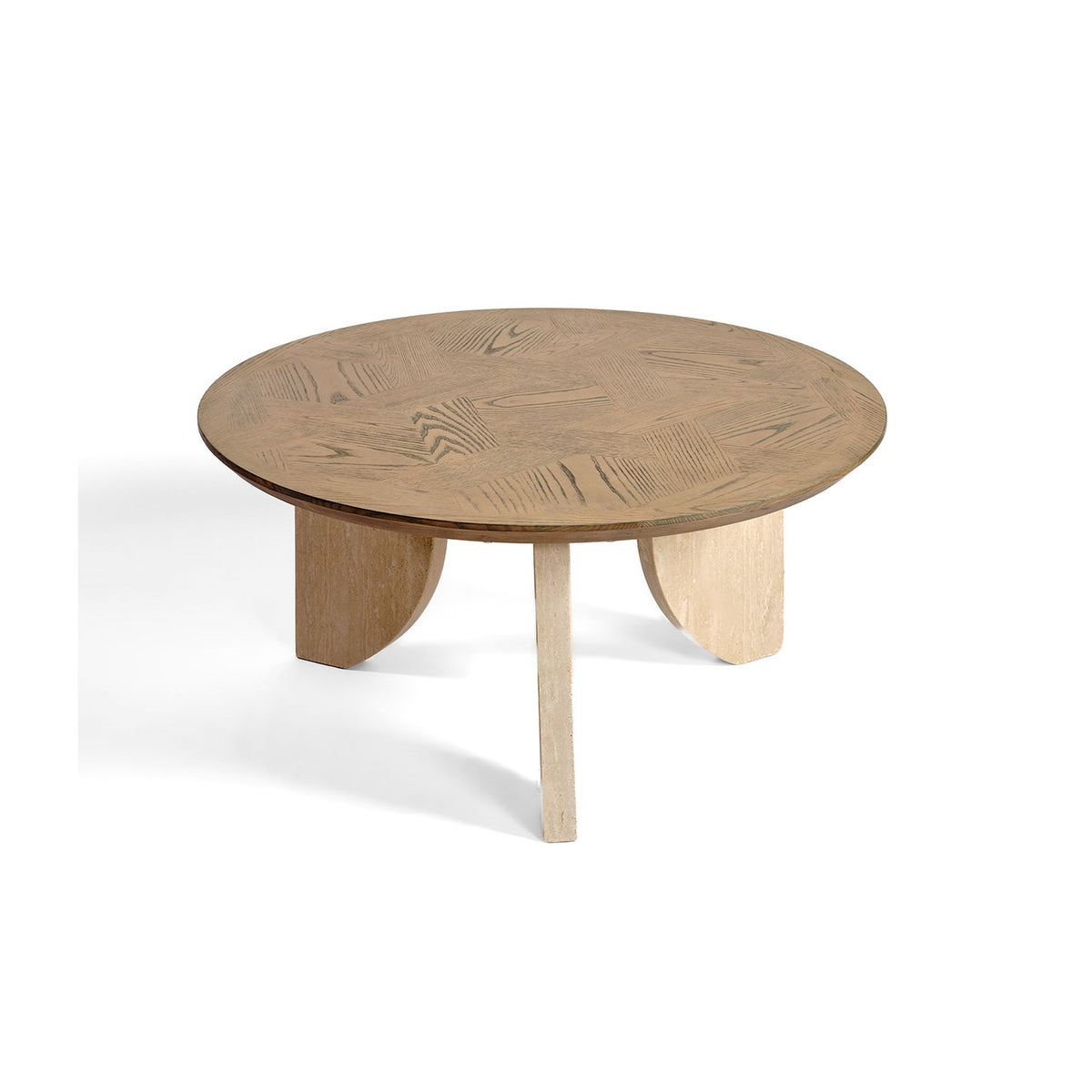 Mesa de centro de fresno y travertino Ksar