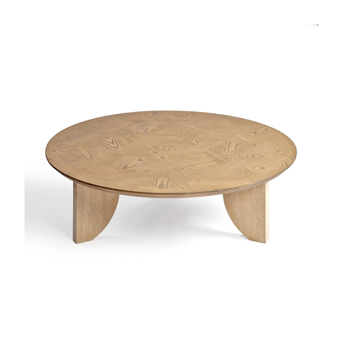 Mesa de centro de fresno y travertino grande Chebba