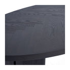 Mesa de comedor ovalada de roble black brown Għajnsielem
