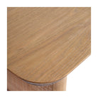 Mesa de comedor de roble claro con patas de ratán Levanzo