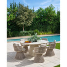 Sillón de comedor de exterior trenzado arena Mtarfa