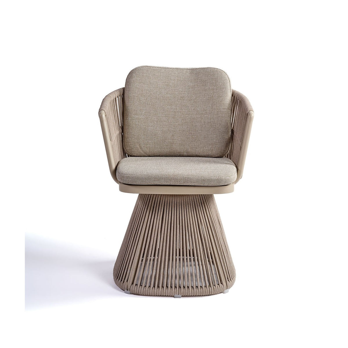 Sillón de comedor de exterior trenzado arena Mtarfa