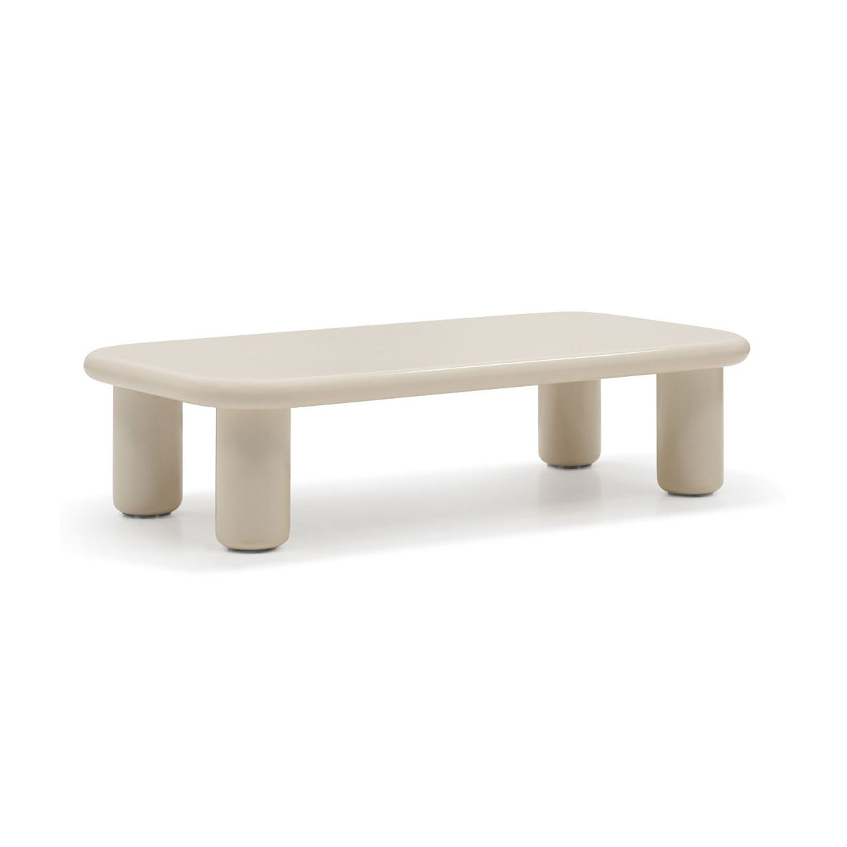 Mesa de centro rectangular blanca alto brillo Lovran
