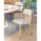 Sillón de comedor de exterior verde oliva y arena Kalkara