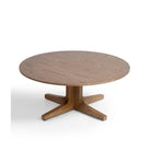 Mesa de centro redonda de roble con pata central Balàfia
