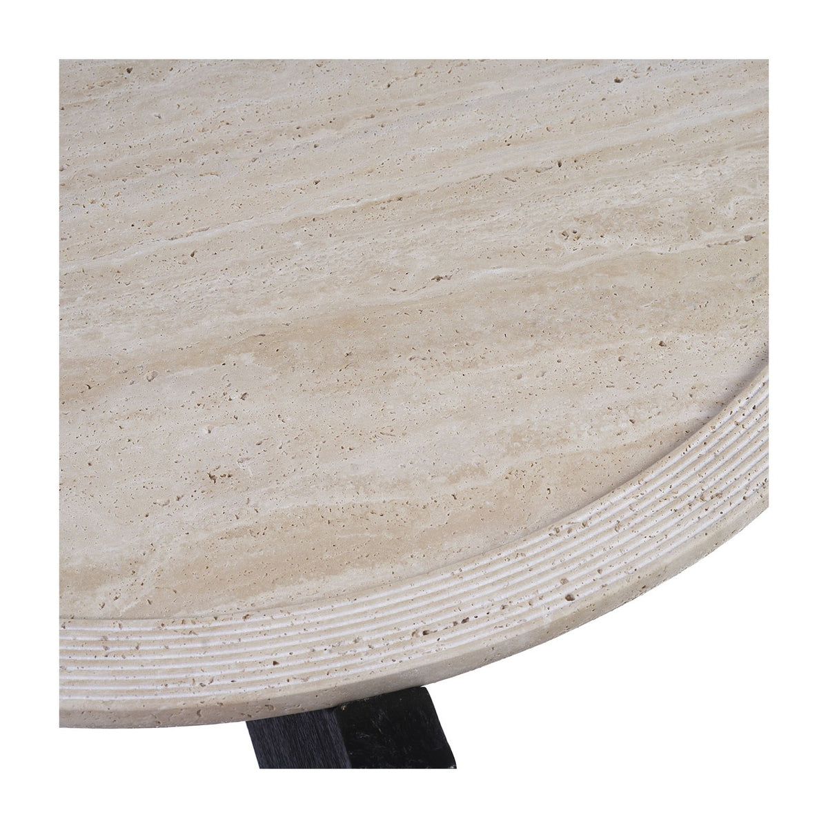 Mesa de centro de madera negra y travertino Mahdia