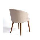 Silla tapizada beige piedra y madera natural Halki