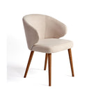 Silla tapizada beige piedra y madera natural Halki