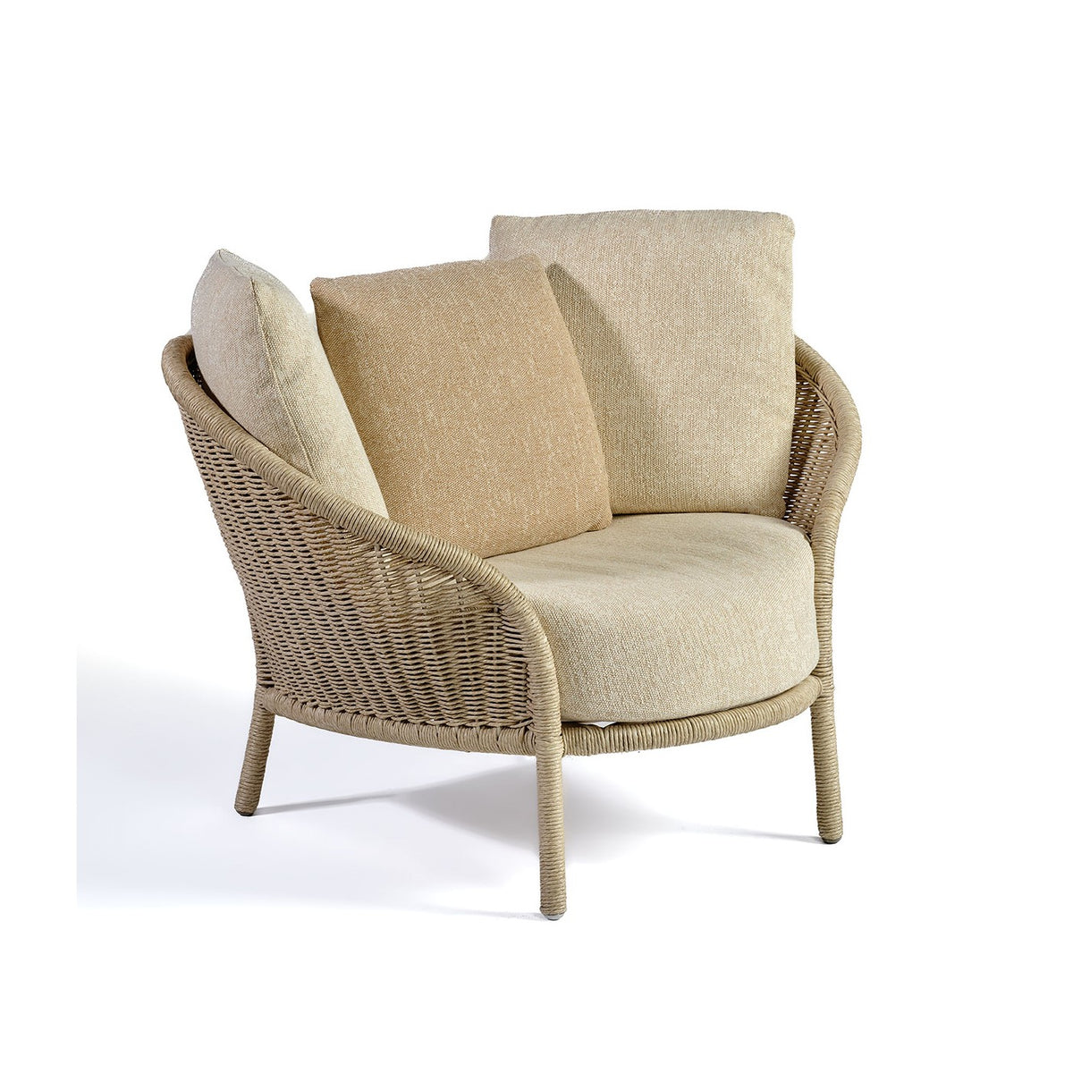 Sillón de exterior trenzado blanco grisáceo Taganana