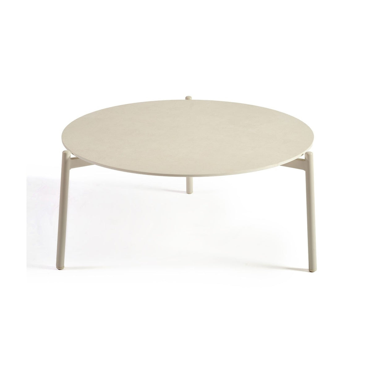 Mesa de centro redonda de aluminio y cerámica 80 Ramatuelle