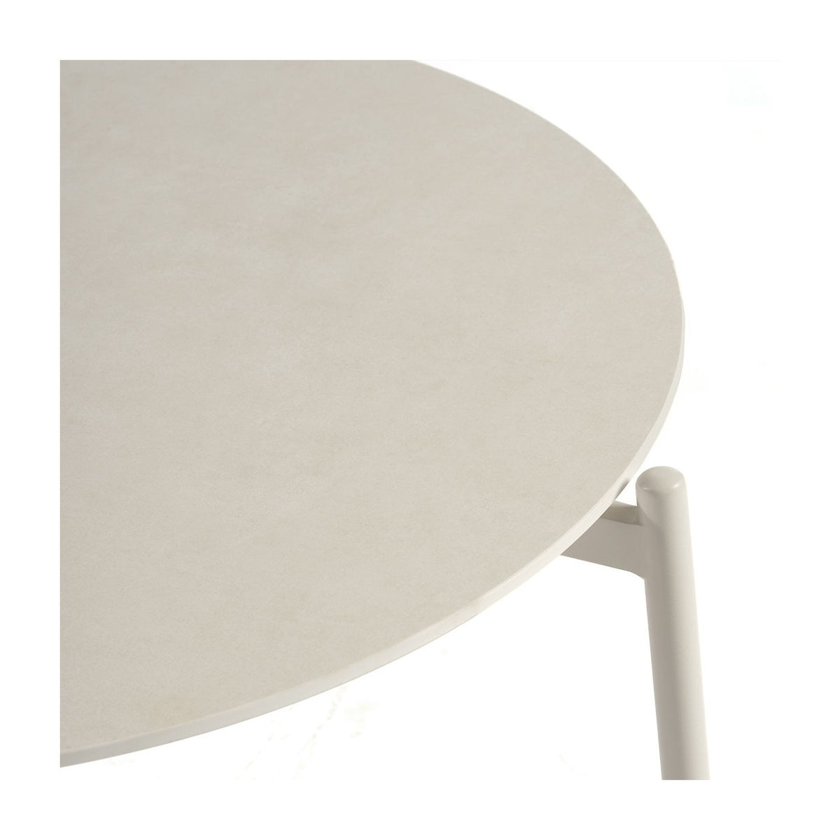 Mesa de centro redonda de aluminio y cerámica 80 Ramatuelle