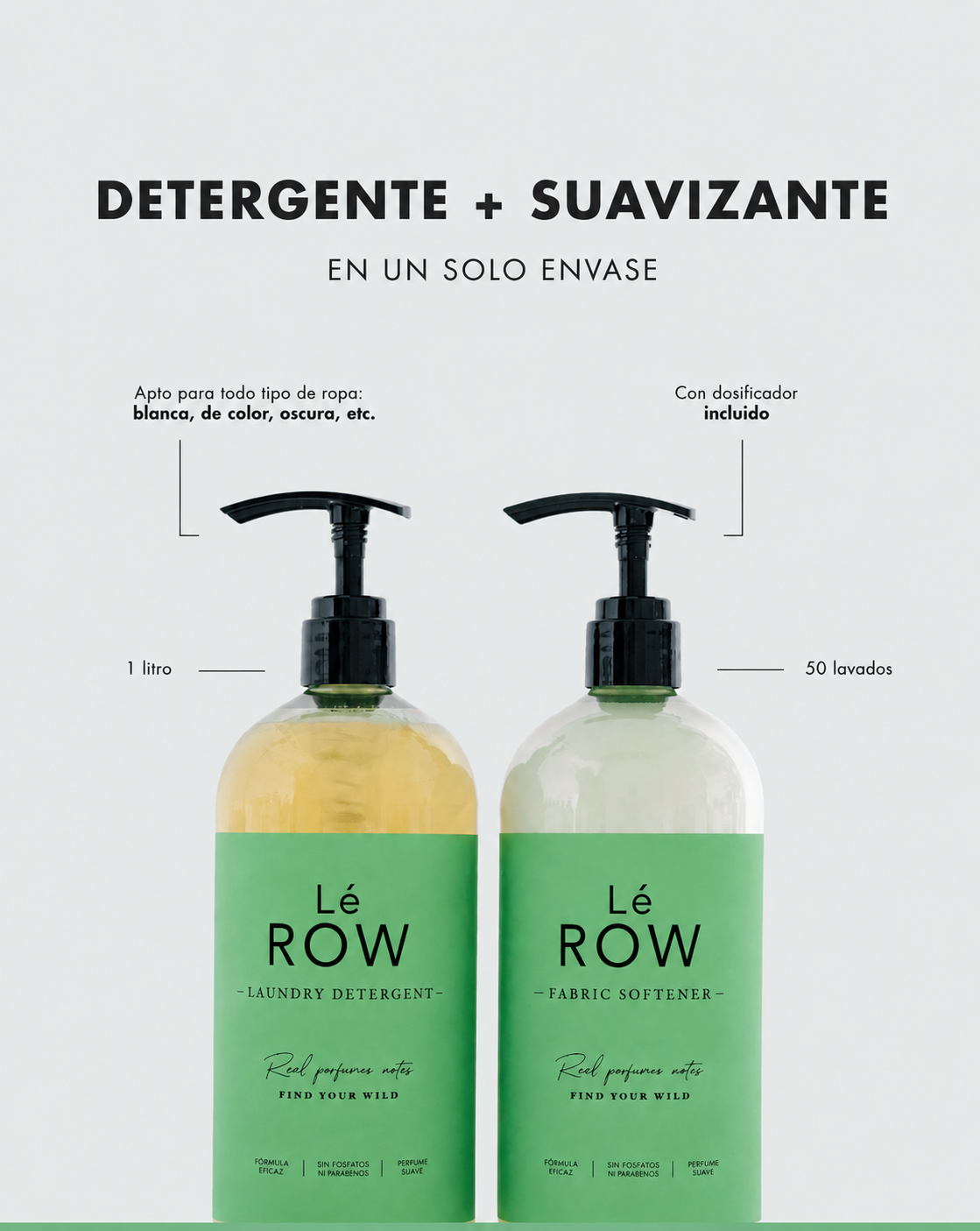 Set Find Your Wild Lé Row, detergente y suavizante 2x1000ml