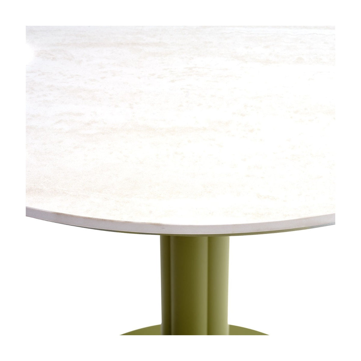 Mesa de comedor redonda de exterior verde y cerámica Dakhla