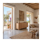 Aparador de roble claro con piedra y puertas irregulares Marsaxlokk