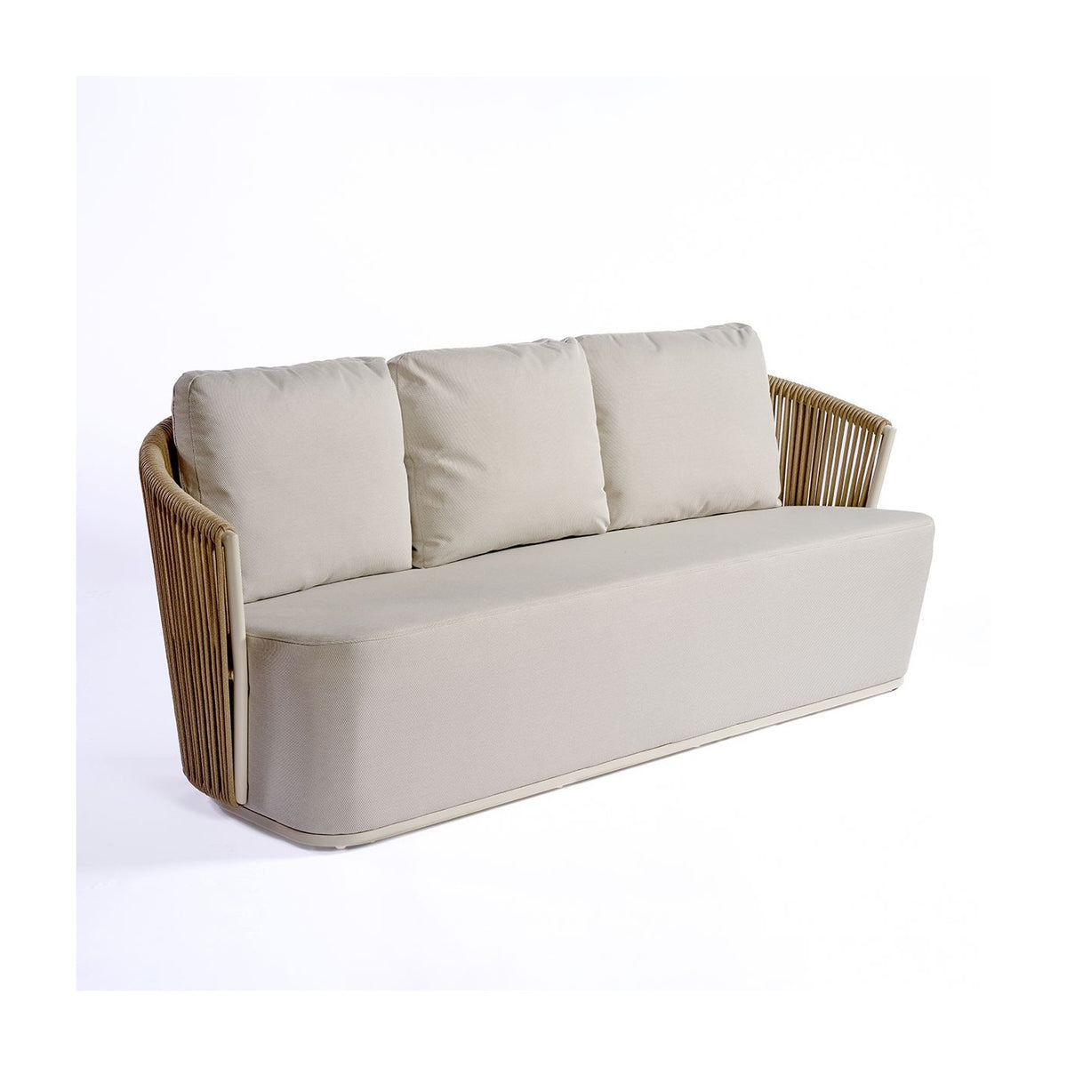 Sofá de exterior de cuerda y aluminio de líneas rectas Valbonne