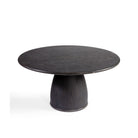 Mesa de comedor redonda de piedra y fresno oscuro Tamezret