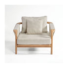 Sillón bajo de teca y cuerda para exterior Piana