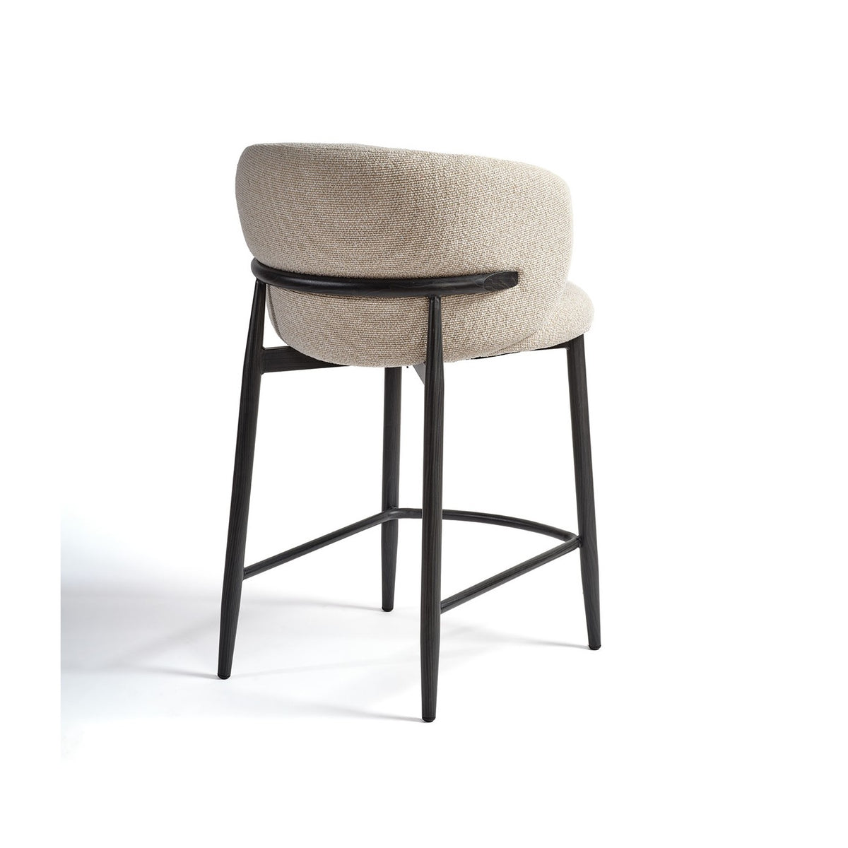 Taburete alto tapizado beige claro Llafranc